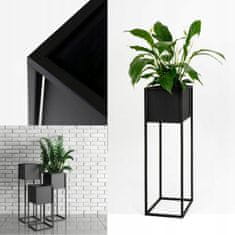 DE CVETIČNI LONEC Črn kovinski pokrov za cvetlični lonček Loft Monaco M 28x28x75