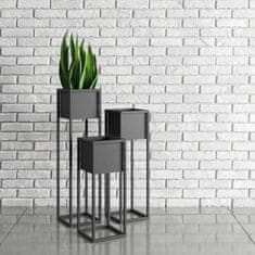 DE CVETIČNI LONEC Črn kovinski pokrov za cvetlični lonček Loft Nantes L 23x23x90