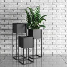 DE CVETIČNI LONEC Črn kovinski pokrov za cvetlični lonček Loft Monaco L 28x28x90