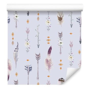 Tapeta Boho perje za dnevno sobo in spalnico 50x1000 cm