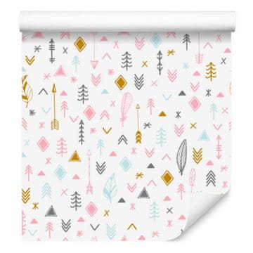 Tapeta s pernatimi puščicami v boho stilu za dnevno sobo in spalnico 50x1000 cm
