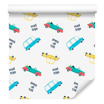 Tapeta z barvitimi avtomobili za dnevno sobo in spalnico 50x1000 cm