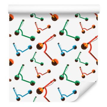 Barvita tapeta s skuterji za dnevno sobo in spalnico 50x1000 cm
