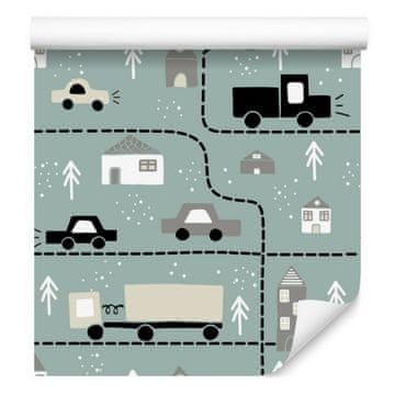 Tapeta z avtomobili in tovornjaki za dnevno sobo in spalnico 50x1000 cm