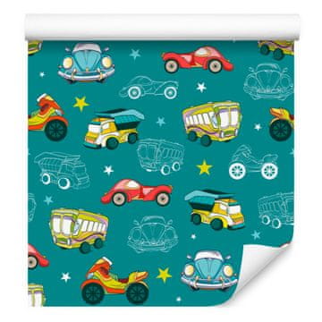 Barvita tapeta z avtomobili in motorji za dnevno sobo in spalnico 50x1000 cm