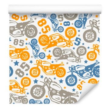 Barvita tapeta z motivom motorjev za dnevno sobo in spalnico 50x1000 cm