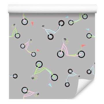 Barvita tapeta s skuterji za dnevno sobo in spalnico 50x1000 cm