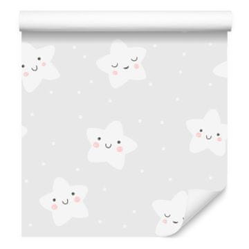 Tapeta z nasmejanimi in spečimi zvezdami za dnevno sobo in spalnico 50x1000 cm