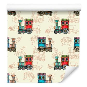 Fototapeta Igrače parne lokomotive vintage stil 50x1000 cm