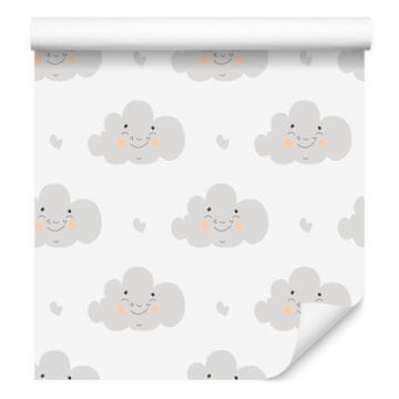 Očarljiva tapeta z oblaki za dnevno sobo in spalnico 50x1000 cm