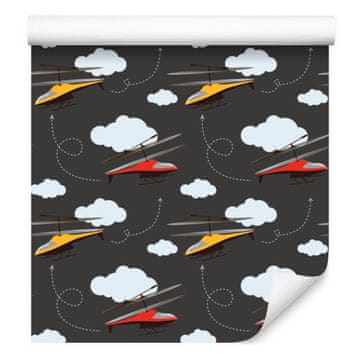 Tapeta z motivom helikopterskih igrač za dnevno sobo in spalnico 50x1000 cm