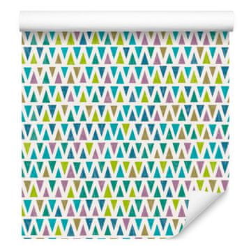 Barvita tapeta z retro trikotniki za dnevno sobo in spalnico 50x1000 cm