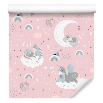 Tapeta s spalnim samorogom za dnevno sobo in spalnico 50x1000 cm