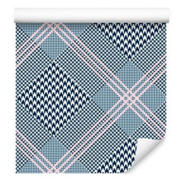Elegantna tapeta s karo vzorcem za dnevno sobo in spalnico 50x1000 cm