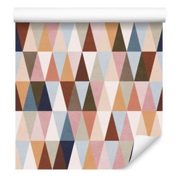 Barvita tapeta z retro trikotniki za dnevno sobo in spalnico 50x1000 cm