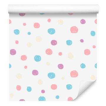 Tapeta s pastelnimi pikami za dnevno sobo in spalnico 50x1000 cm