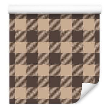 Tapeta Modna in bež karo vintage stil 50x1000 cm