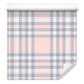 Čudovita karo tapeta v nežnih pastelnih barvah 50x1000 cm