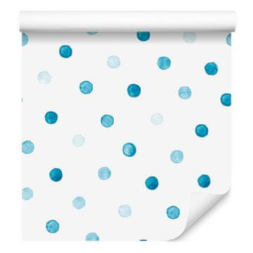 Tapeta z modrimi pikami v akvarelnem slogu 50x1000 cm