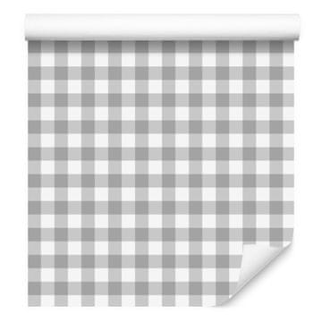 Svetlo siva karo tapeta za dnevno sobo in spalnico 50x1000 cm