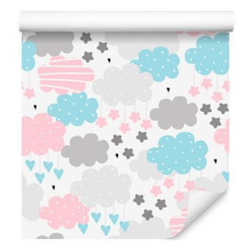 Tapeta Polka Dot Clouds za dnevno sobo in spalnico 50x1000 cm