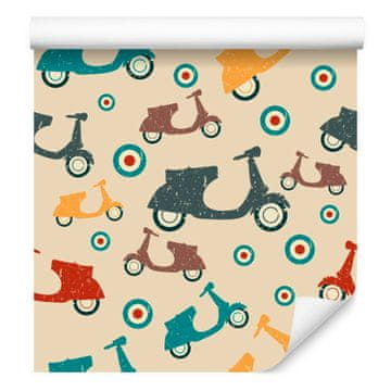 Tapeta s vintage motivom skuterja za dnevno sobo in spalnico 50x1000 cm