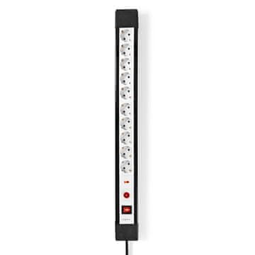 Nedis 10-smerna podaljška vtičnica tip F, 3 m, 3680 W, 16 A, črna