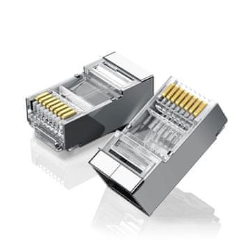 Ugreen Ugreen 10x vtični konci za RJ45 8P8C (UTP Cat6 / Cat5 / Cat5e) - srebrni