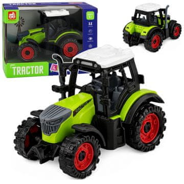 slomart LEAN TOYS Traktor na farmi, frikcijski pogon, zelen, 15 cm