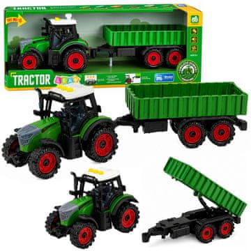 slomart LEAN TOYS Traktor s prikolico, frikcijski pogon, luči, zvok, 35cm