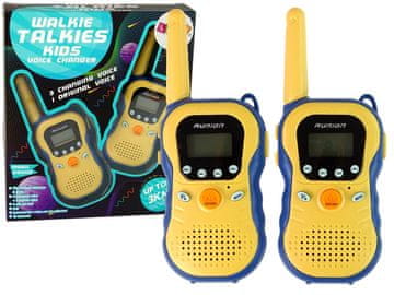slomart LEAN TOYS Otroške kratkofalovke (walkie-talkies), rumene, 2 kosa, do 3 km
