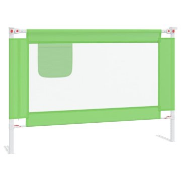 Vidaxl Posteljno varovalo za malčke zeleno 100x25 cm blago