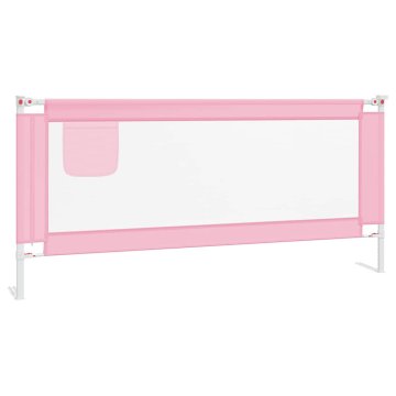 Vidaxl Posteljno varovalo za malčke roza 200x25 cm blago