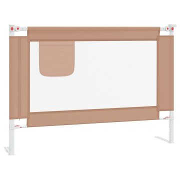 Vidaxl Posteljno varovalo za malčke taupe 90x25 cm blago