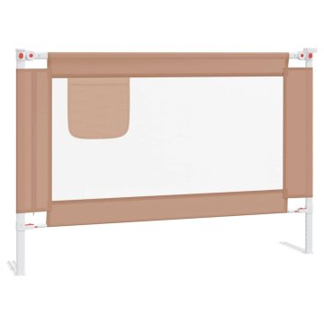Vidaxl Posteljno varovalo za malčke taupe 100x25 cm blago