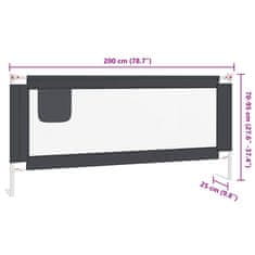 Vidaxl Posteljno varovalo za malčke temno sivo 200x25 cm blago