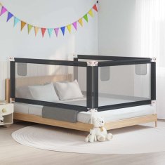 Vidaxl Posteljno varovalo za malčke temno sivo 200x25 cm blago
