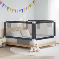 Vidaxl Posteljno varovalo za malčke temno sivo 180x25 cm blago