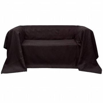 Vidaxl 130893 Micro-suede Couch Slipcover Brown 210 x 280 cm