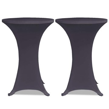 Vidaxl Raztegljiva Prevleka za Mizo 2 kosa 60 cm Antracitna
