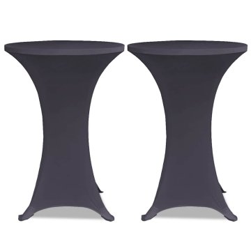 Vidaxl Raztegljiva Prevleka za Mizo 2 kosa 80 cm Antracitna