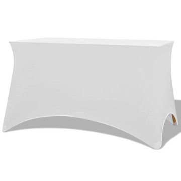 Vidaxl Raztegljiva Prevleka za Mizo 2 kosa 120x60,5x74 cm Bela