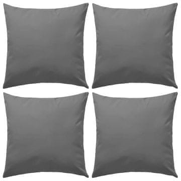 Vidaxl Zunanje blazine 4 kosi 45x45 cm sive
