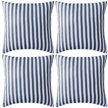 Vidaxl Zunanje blazine 4 kosi črtaste 45x45 cm mornarsko modre