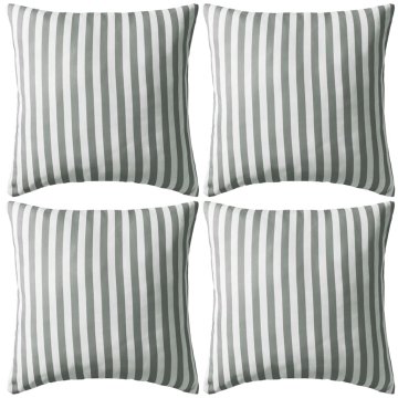Vidaxl Zunanje blazine 4 kosi črtaste 45x45 cm sive barve