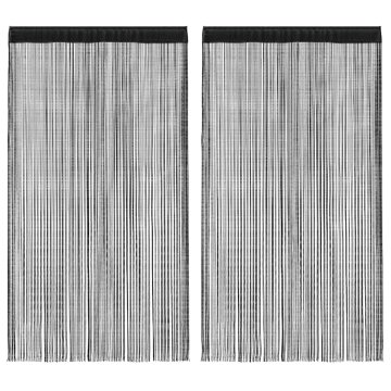 Vidaxl Zavese iz nitk 2 kosa 100x250 cm črne barve
