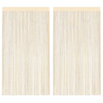Vidaxl Zavese iz nitk 2 kosa 100x250 cm kremne barve