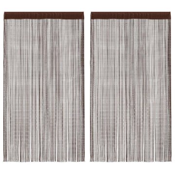 Vidaxl Zavese iz nitk 2 kosa 100x250 cm rjave barve