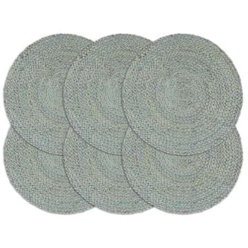 Vidaxl Pogrinjki 6 kosov olivno zeleni 38 cm okrogli iz jute