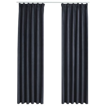 Vidaxl Zatemnitvene zavese z obešali 2 kosa antracitne 140x245 cm